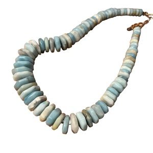 Natural Stone and Sterling Silver Necklace in Beautiful Blue Hues